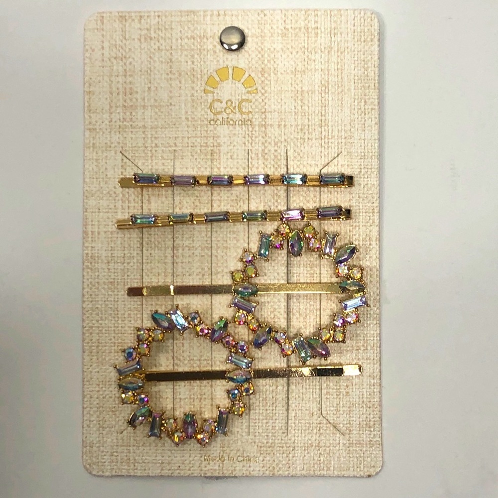 Two Rhinestone Hair Clips